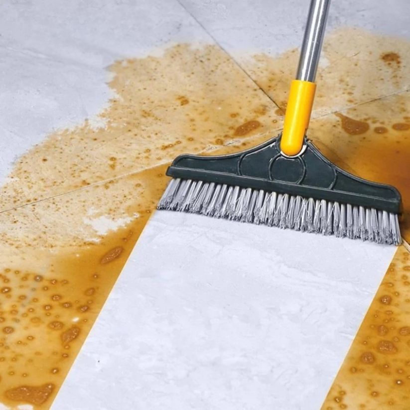2 In 1 Floor Scrub Brush Rotating With Long Handle