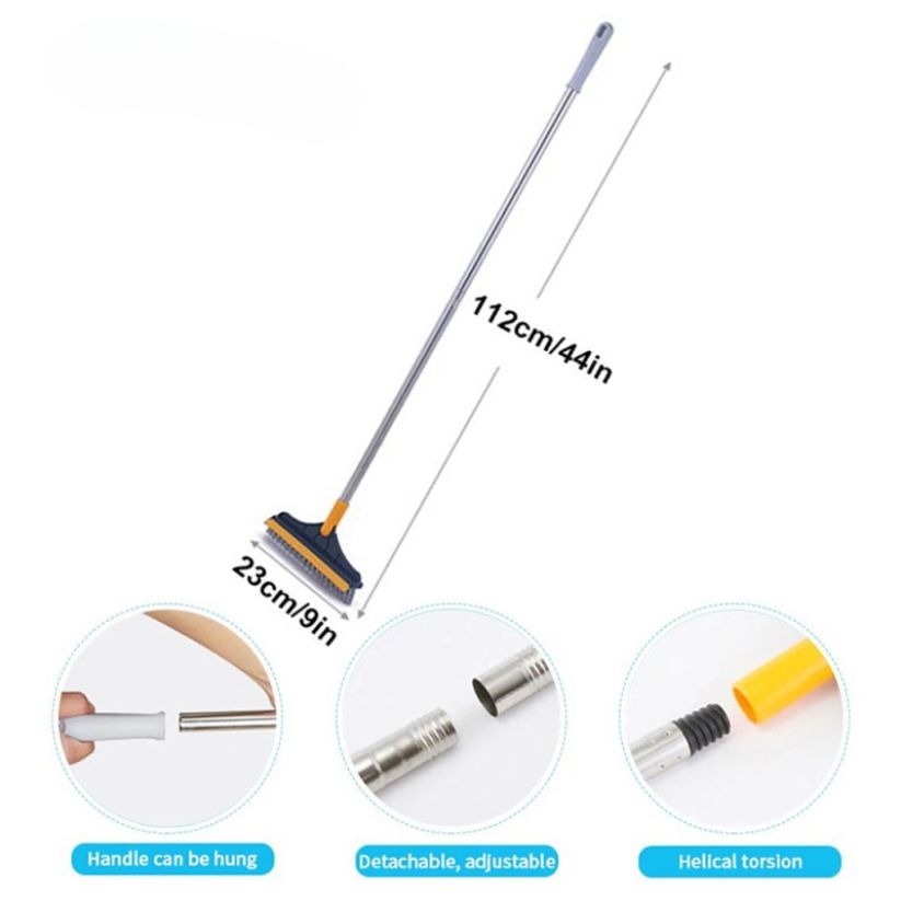 2 In 1 Floor Scrub Brush Rotating With Long Handle