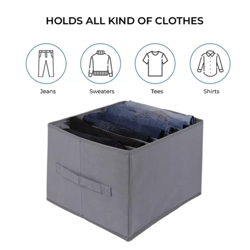 6 Compartments Non-Woven Clothes Organizer (Pack Of 3)