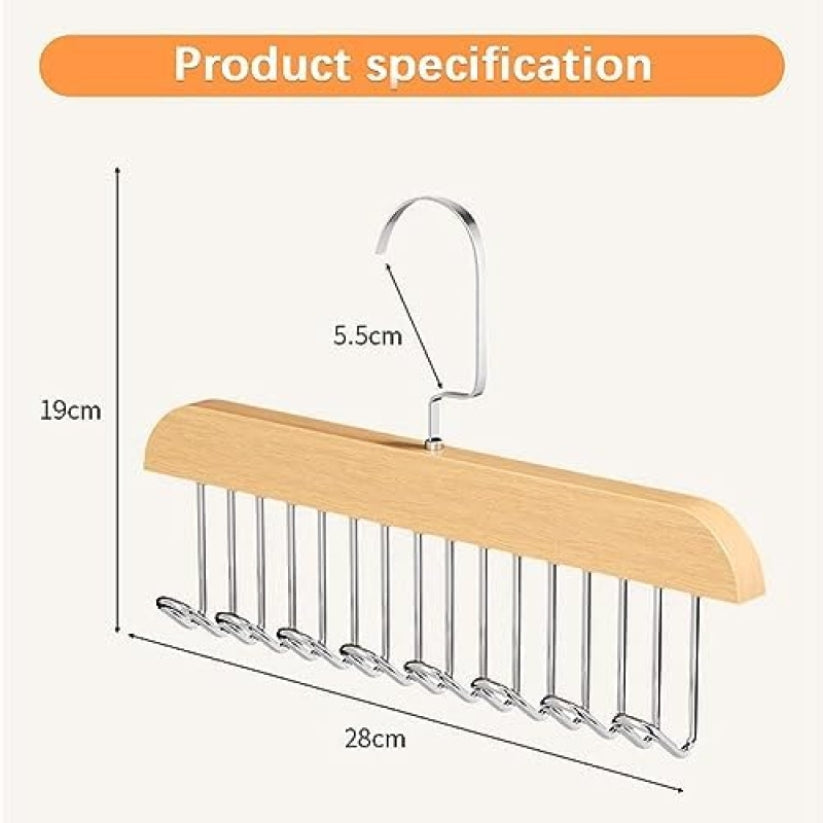 8 Hooks Wooden Sling Hanger (Pack Of 2)