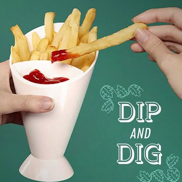 Multi-Function Snack Holder With Dipping Cup (Pack Of 2)