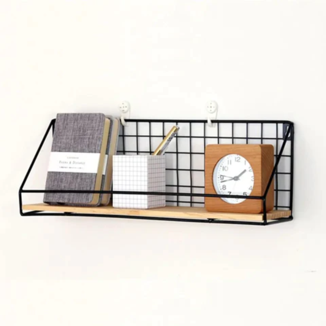 Multi Purpose Metal Plus Wooden Storage Wall Rack