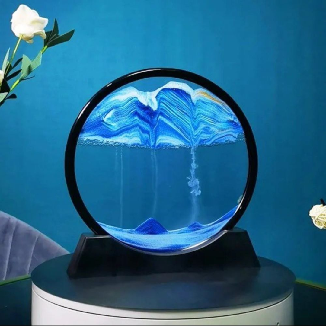 Creative 3D Moving Sandscape Hourglass Frame
