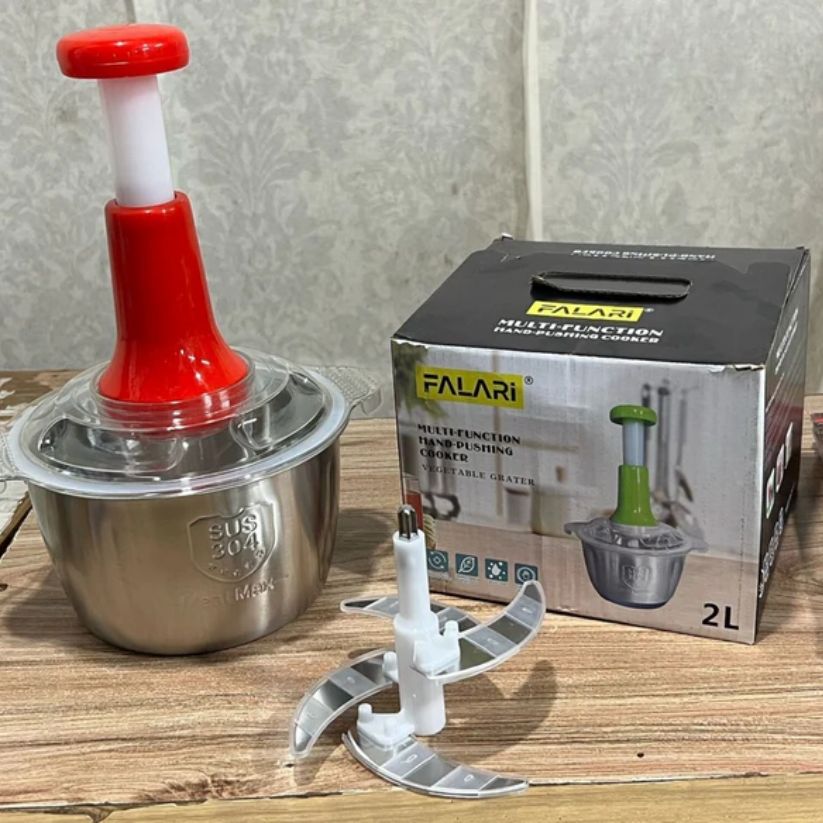 Stainless Steel Hand Push Chopper 2L