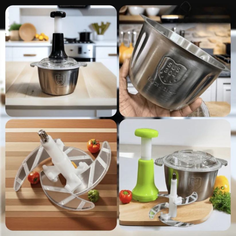 Stainless Steel Hand Push Chopper 2L