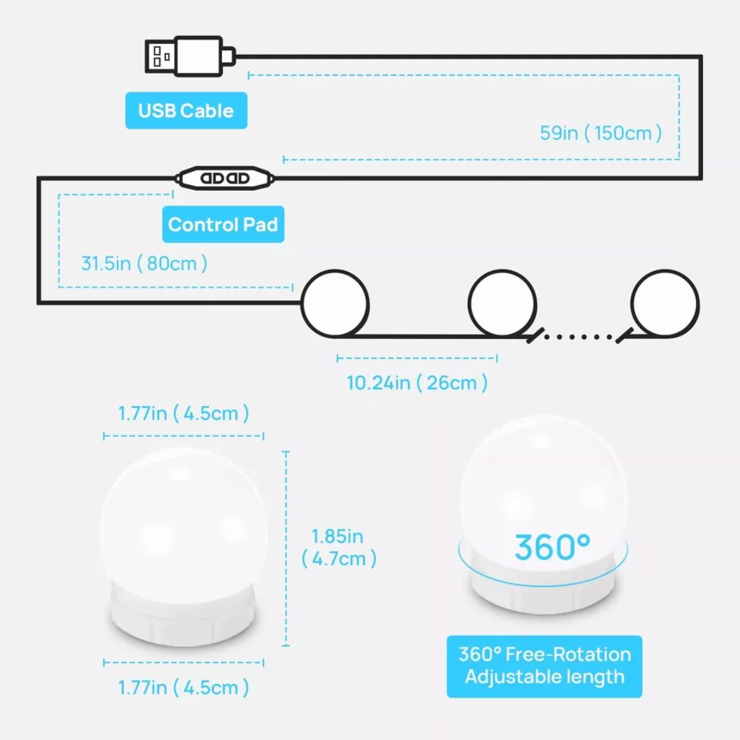 Vanity Mirror Lights (10 Bulbs)