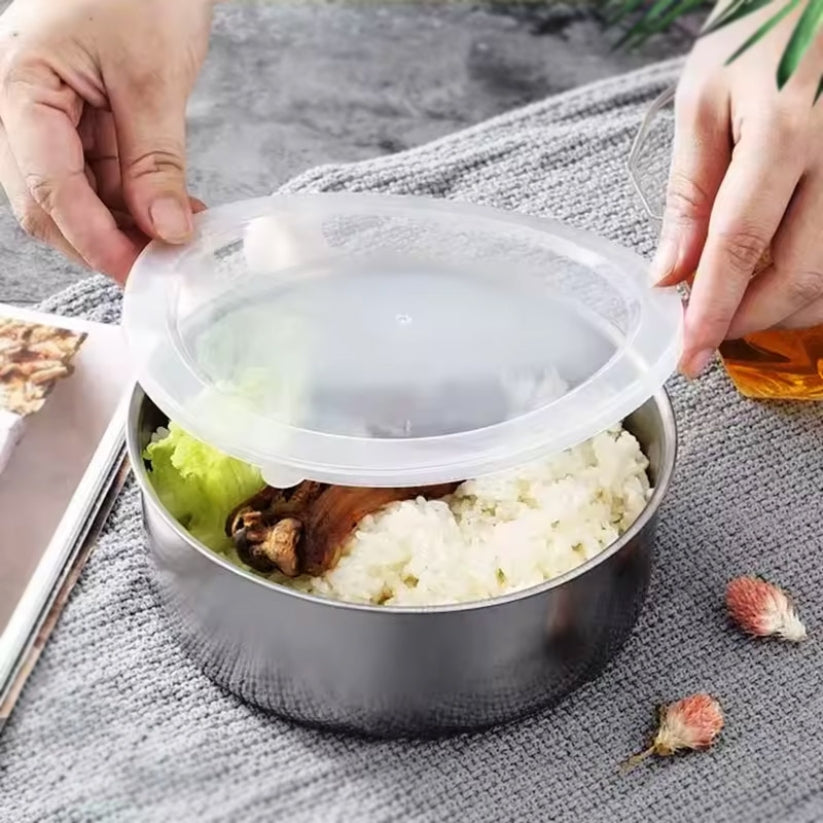 5 Pcs Steel Bowls Set With Lids