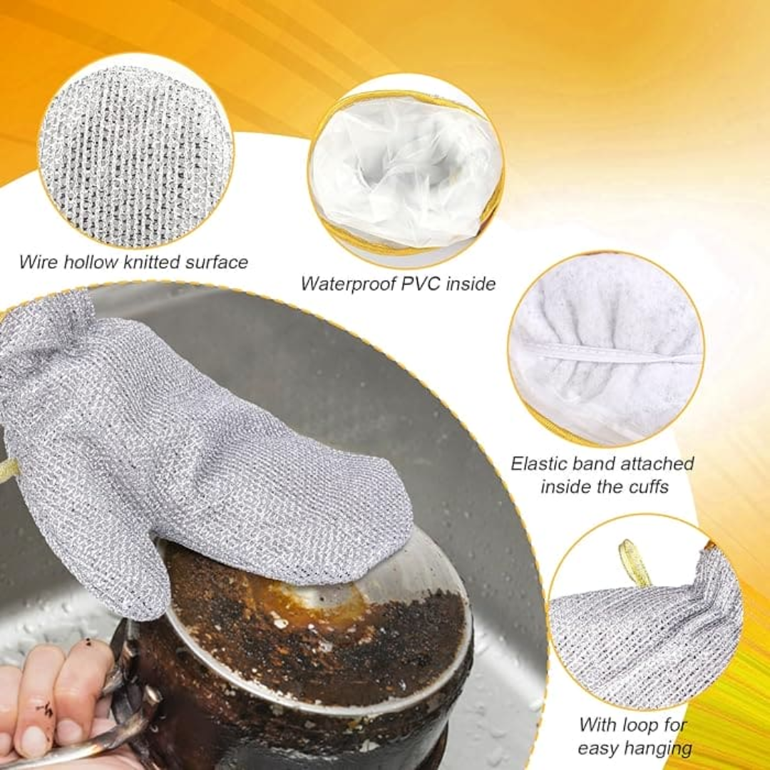 Wire Dishwashing Gloves (1 Pair)