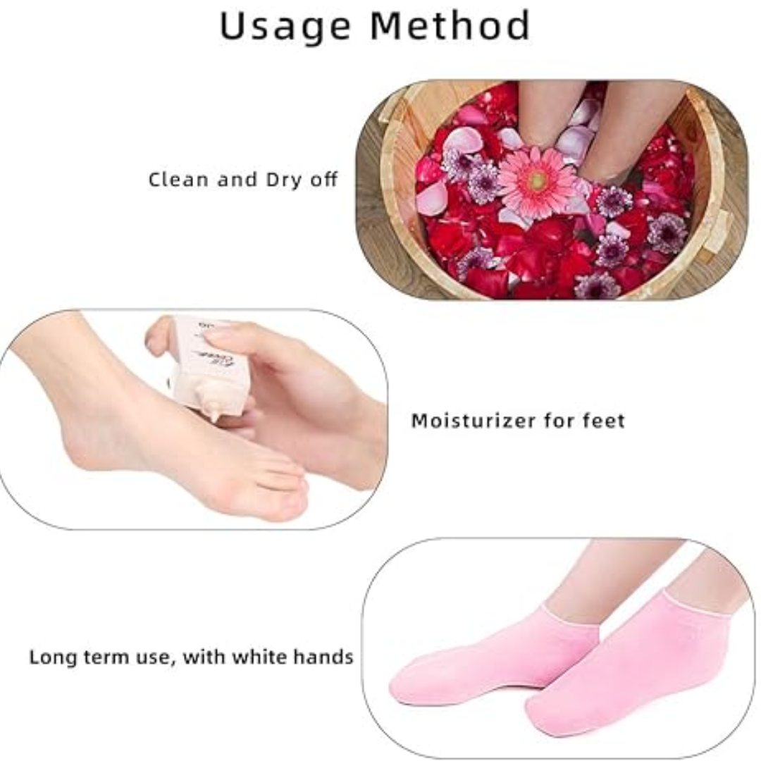 Silicone Gel Socks for Moisturize Dry Cracked Foot Skin.