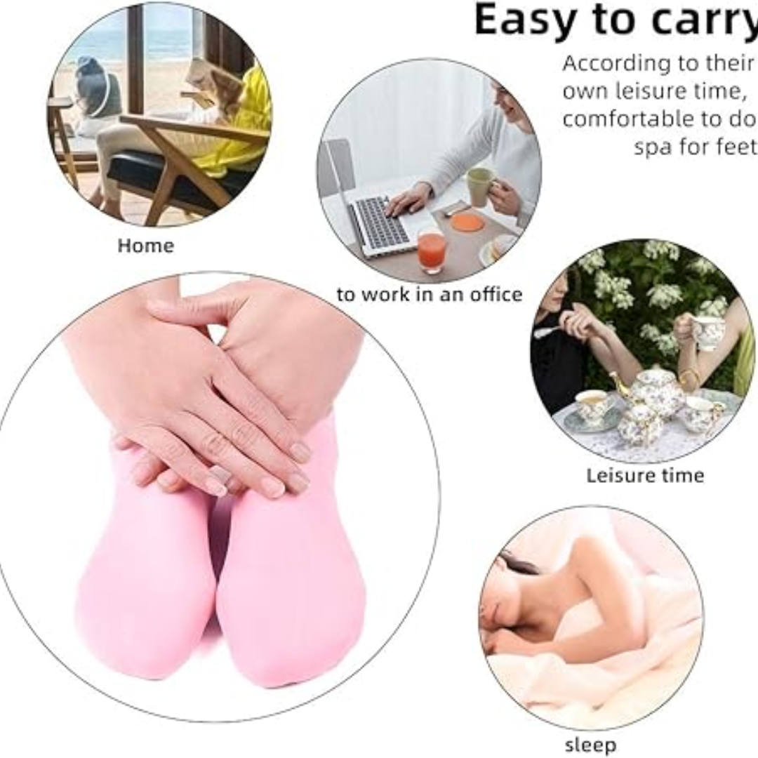 Silicone Gel Socks for Moisturize Dry Cracked Foot Skin.