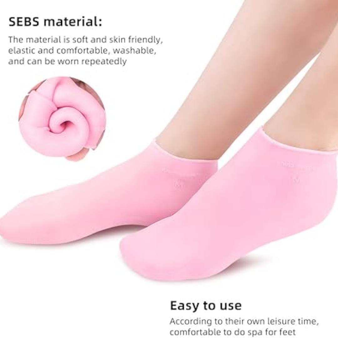 Silicone Gel Socks for Moisturize Dry Cracked Foot Skin.