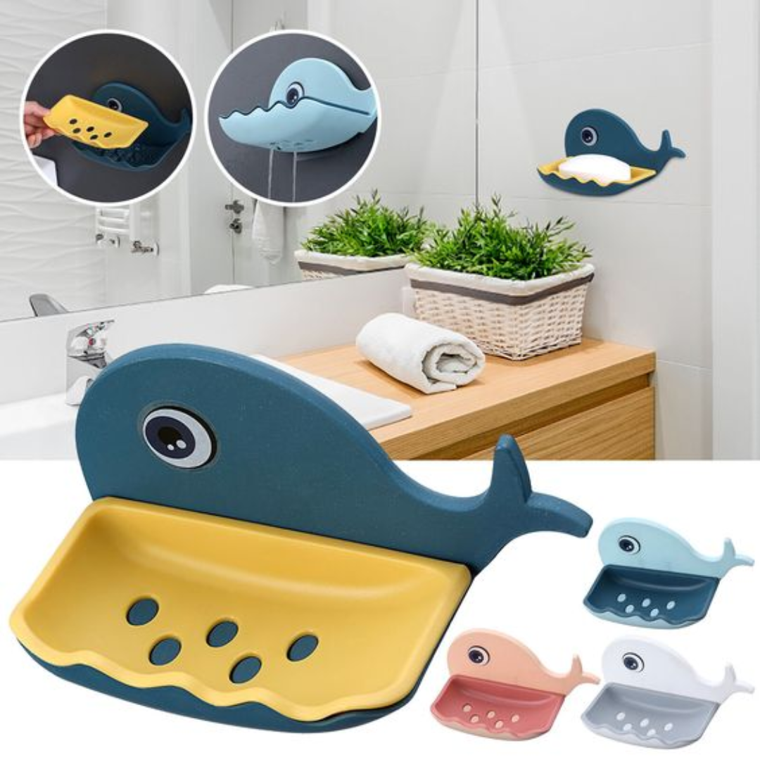 Stick On Whale Soap Dish (Pack Of 2)
