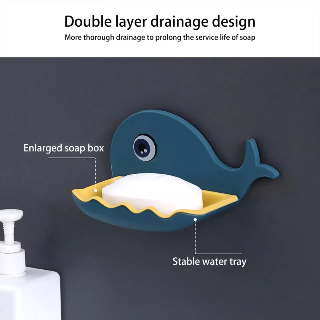 Stick On Whale Soap Dish (Pack Of 2)