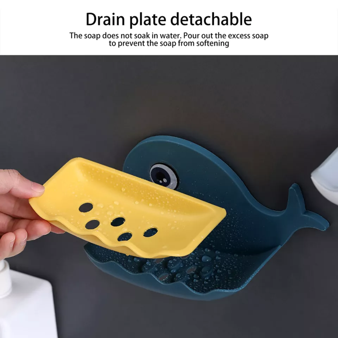 Stick On Whale Soap Dish (Pack Of 2)