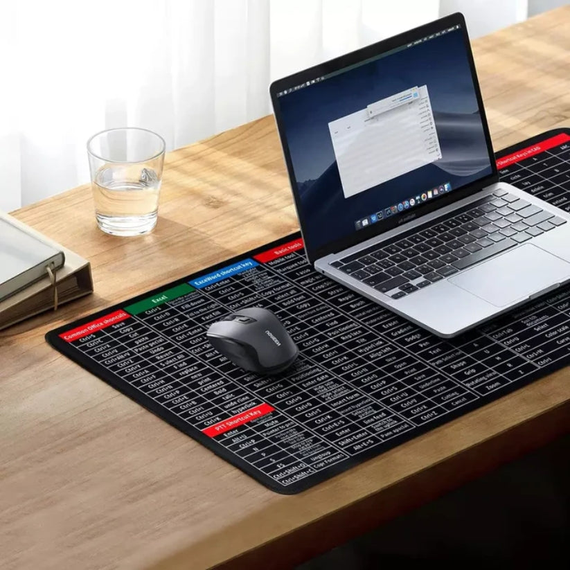 Keyboard Shortcut Pad with All MS-OFFICE Shortcut keys – Quick Key Non-Slip Keyboard & Mouse Pad (Imported)