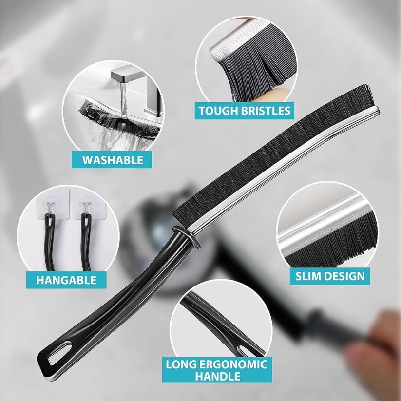 Hard-Bristled Corner Cleaning Brush (Pack Of 4)
