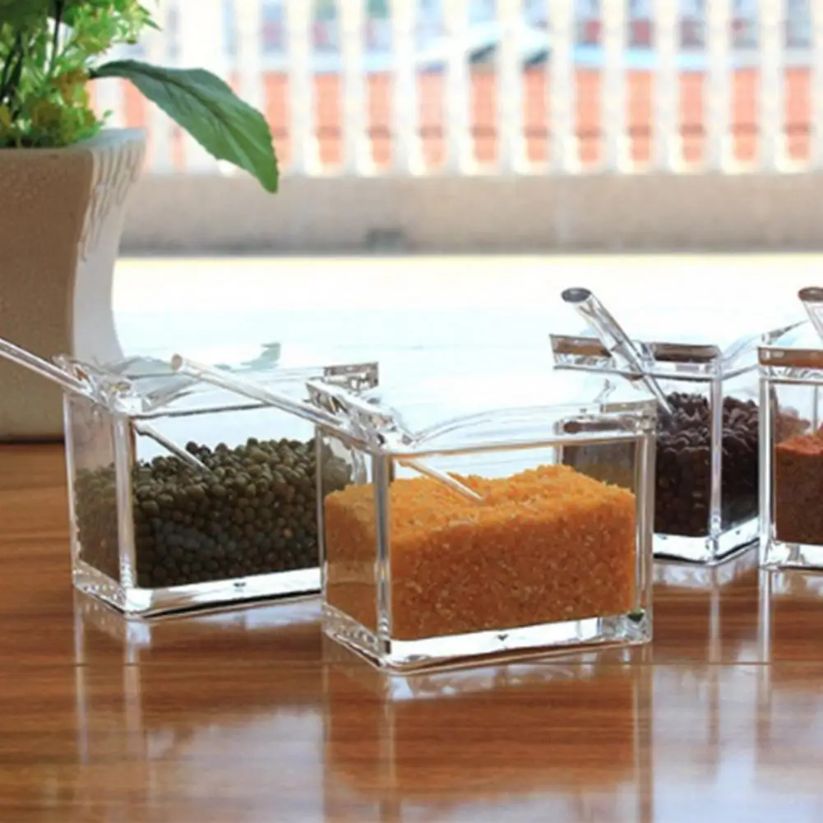 Clear Seasoning Spice Jar Set