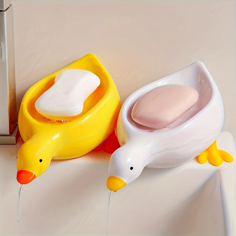 Cute Duck Drain Soap Dish (Pack Of 2)