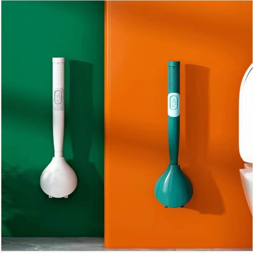 Wall Mounted Toilet Brush With Liquid Dispenser
