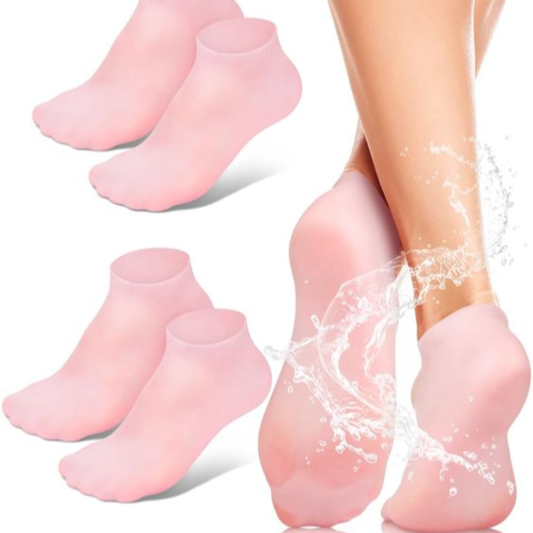 Silicone Gel Socks for Moisturize Dry Cracked Foot Skin.