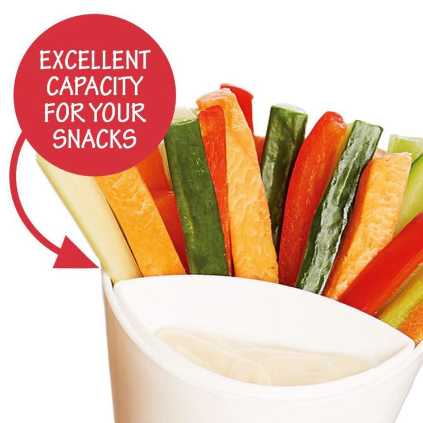 Multi-Function Snack Holder With Dipping Cup (Pack Of 2)