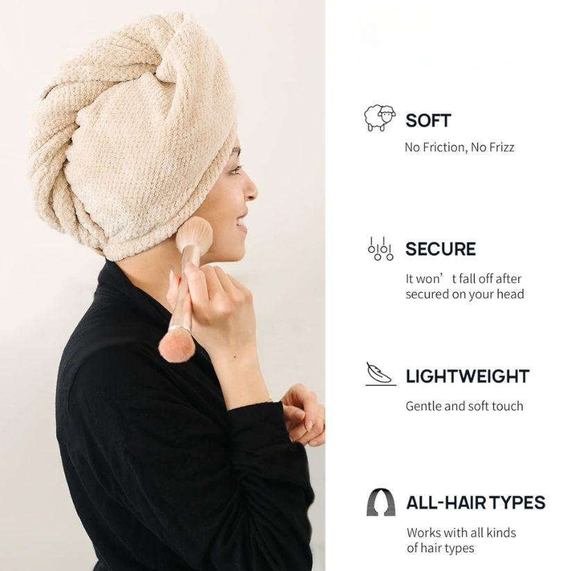 Super Absorbent Head Towel (Pack Of 3)