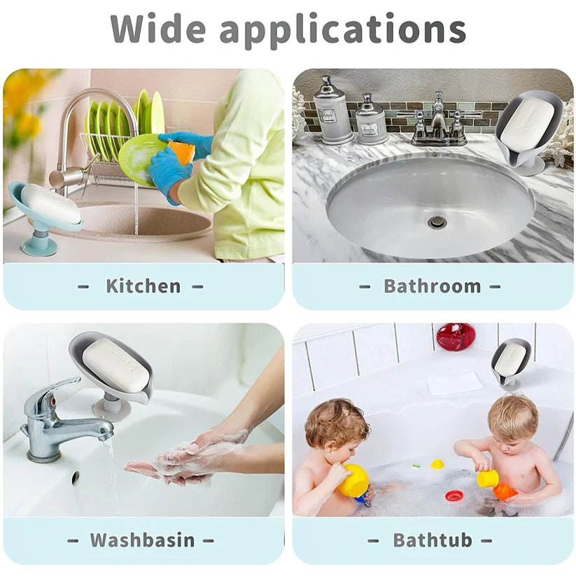 Water Free Leaf Shape Soap Dish (Pack Of 2)