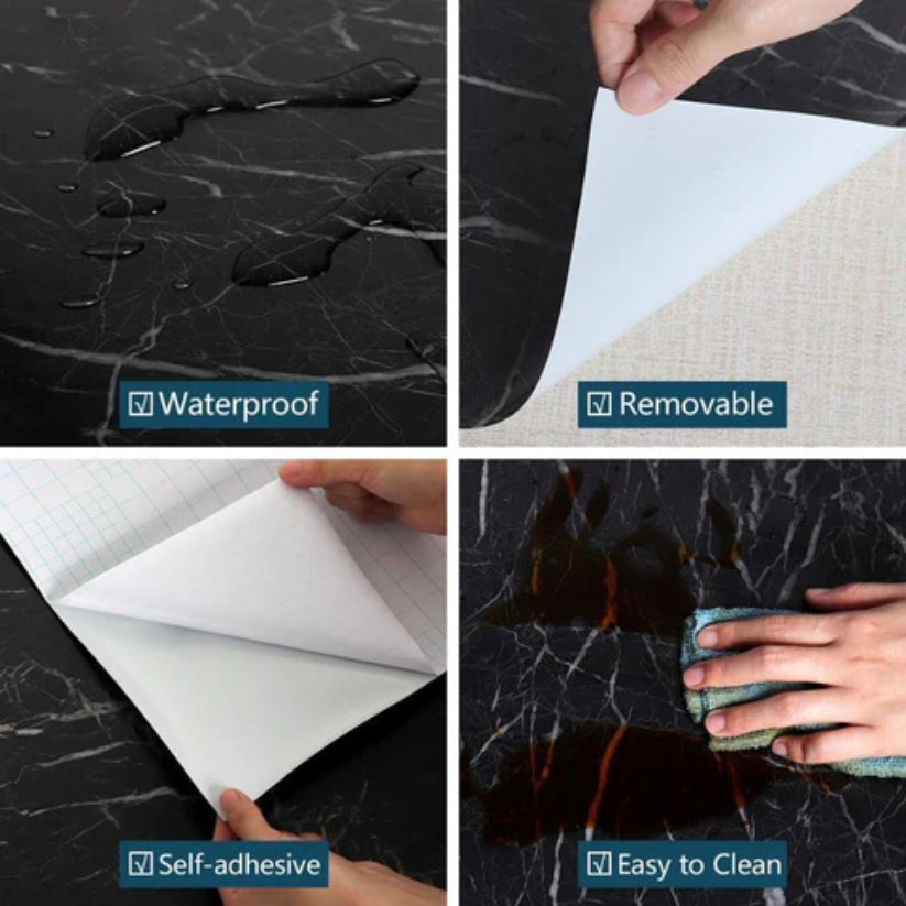 Self Adhesive Marble Sheet (Black)