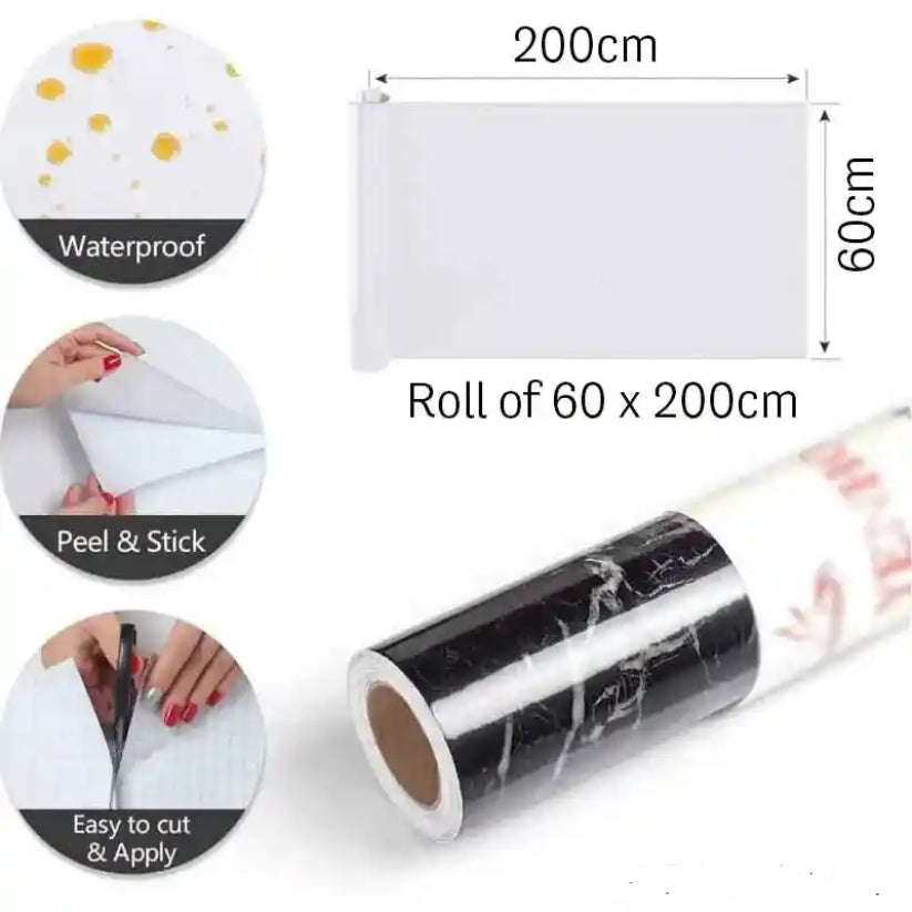 Self Adhesive Marble Sheet (Black)