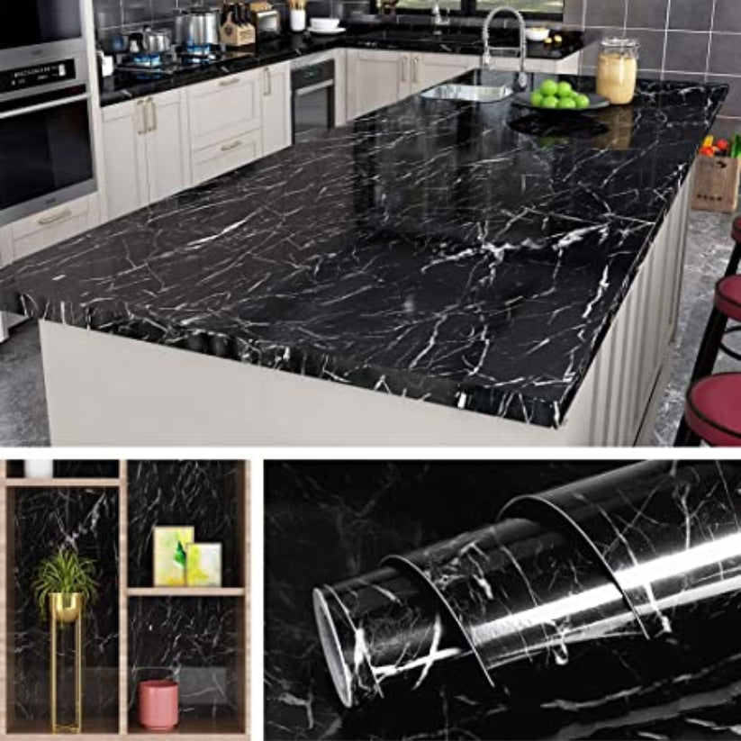 Self Adhesive Marble Sheet (Black)