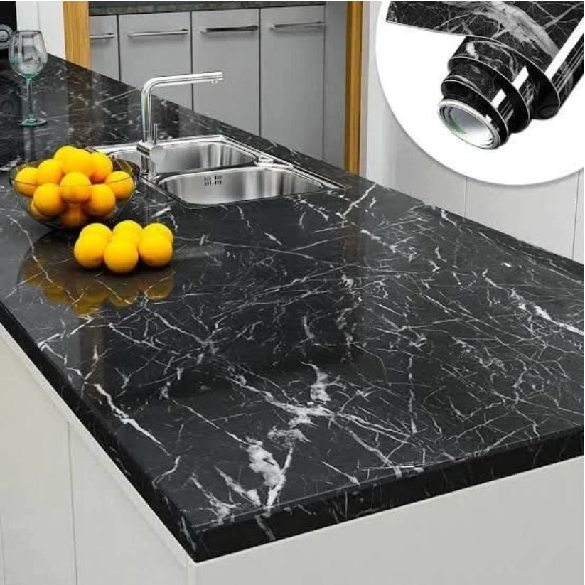 Self Adhesive Marble Sheet (Black)