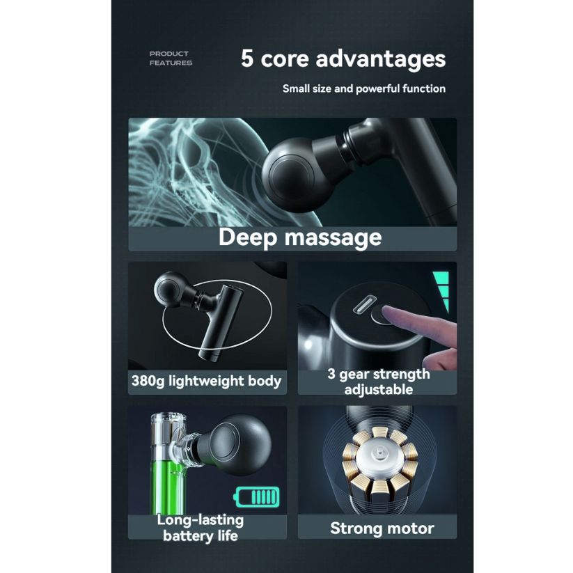 Mini Massage Gun USB Portable For Muscle Relaxation