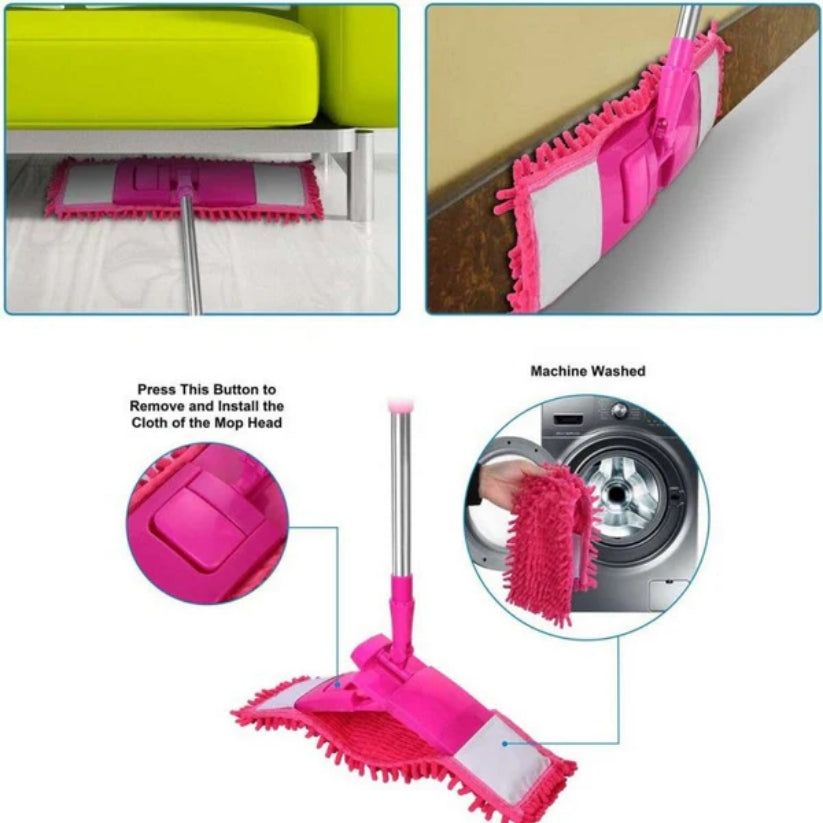 Flat Microfiber Squeeze Mop With Long Handle