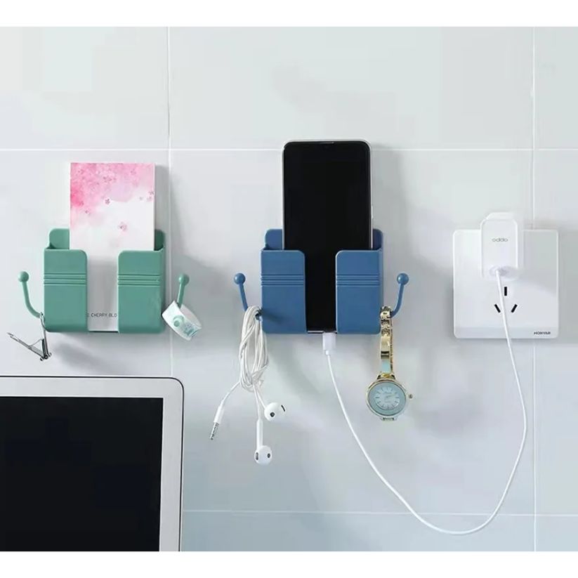 Wall-Mounted Mobile Phone Holder with Hook (Pack Of 3)