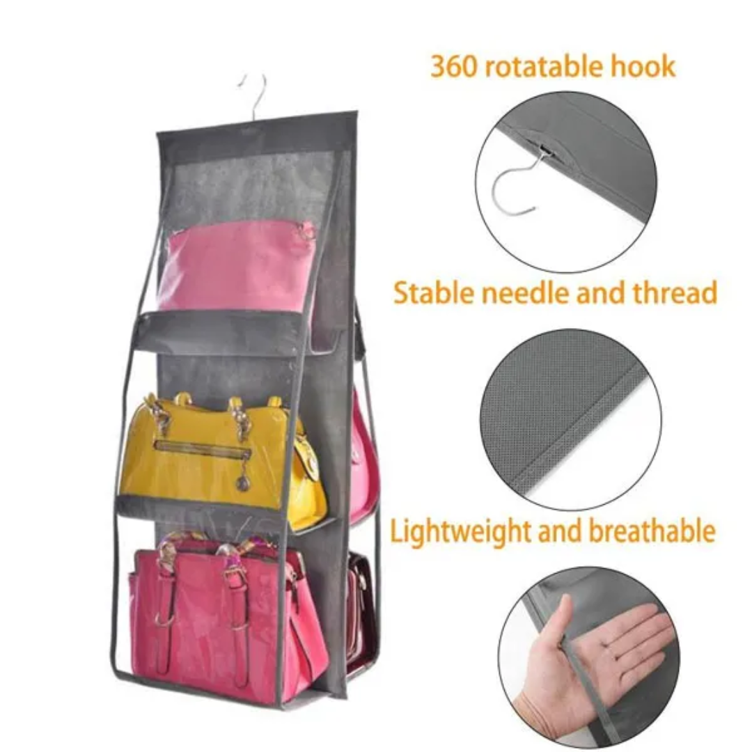 6 Pockets Hanging Purse Organizer