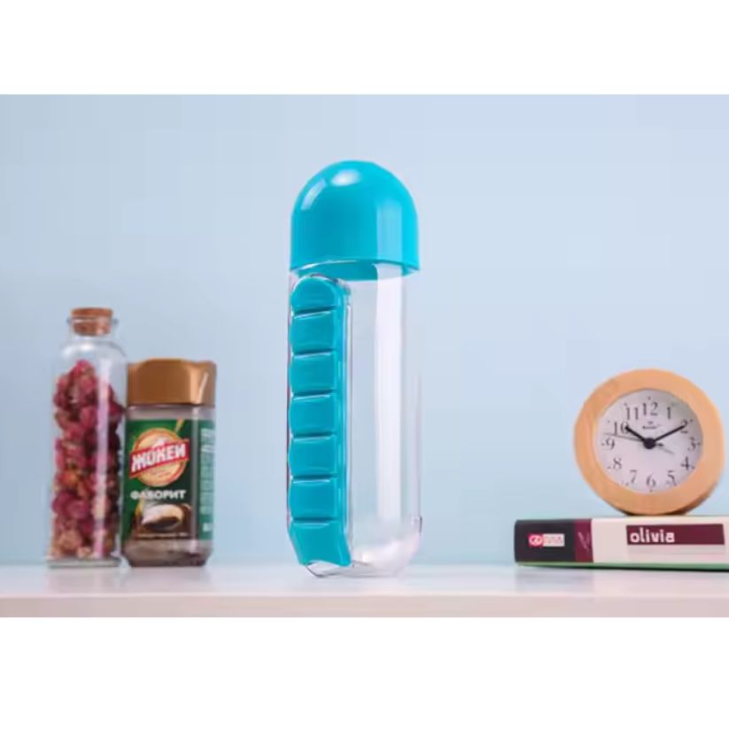 Water Bottle With 7 Day Pill Box