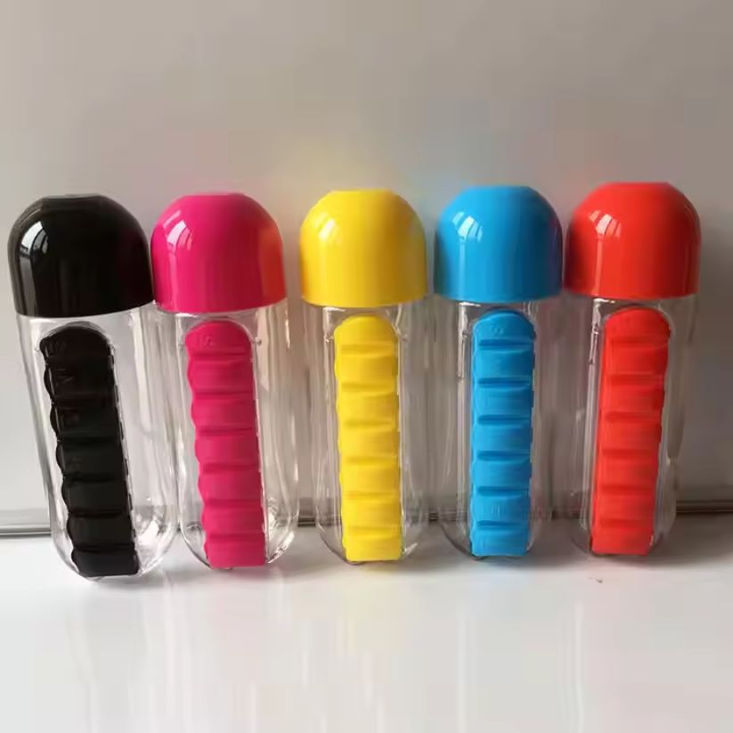 Water Bottle With 7 Day Pill Box