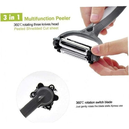 360 Degree Rotational 3 in 1 Multifunctional Peeler