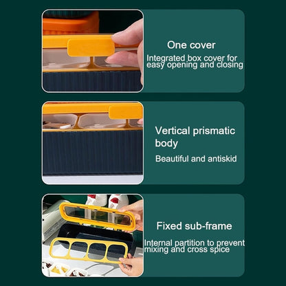 4 Grids Seasoning Storage Box With Spoon
