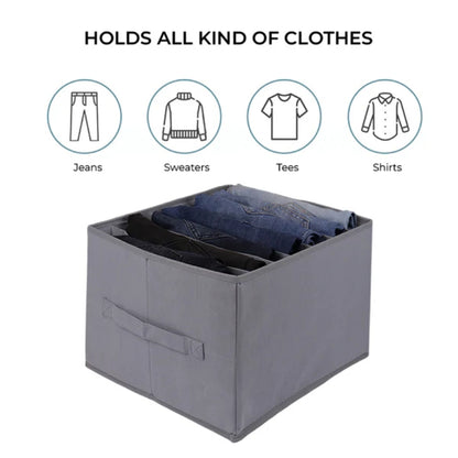 6 Compartments Non-Woven Clothes Organizer (Pack Of 3)