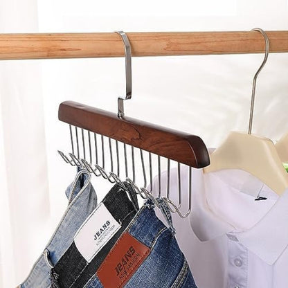 8 Hooks Wooden Sling Hanger (Pack Of 2)