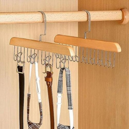 8 Hooks Wooden Sling Hanger (Pack Of 2)