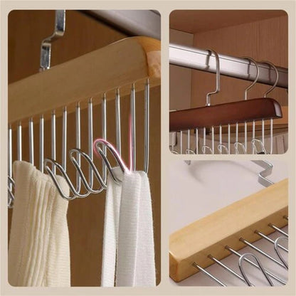 8 Hooks Wooden Sling Hanger (Pack Of 2)