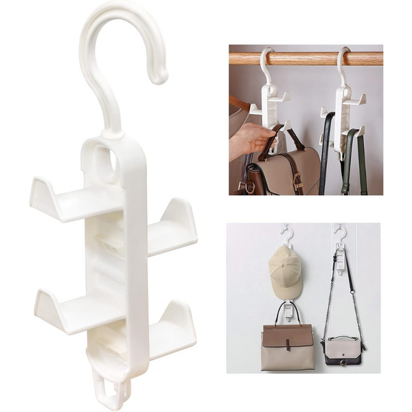 Set Of 4 Multi Functional Handbag Tie Belt Hanger