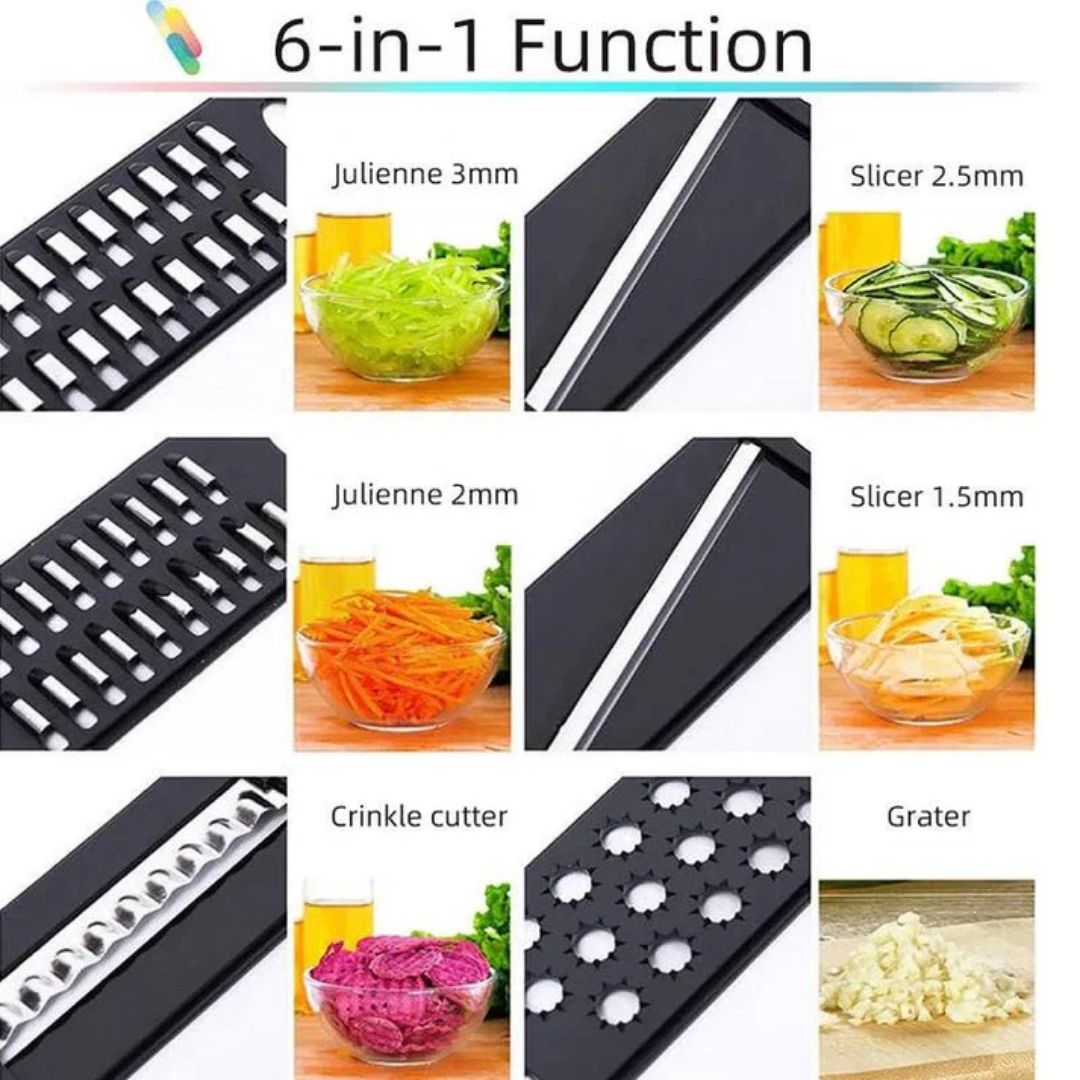 6 In 1 Mandoline Slicer Vegetable Cutter