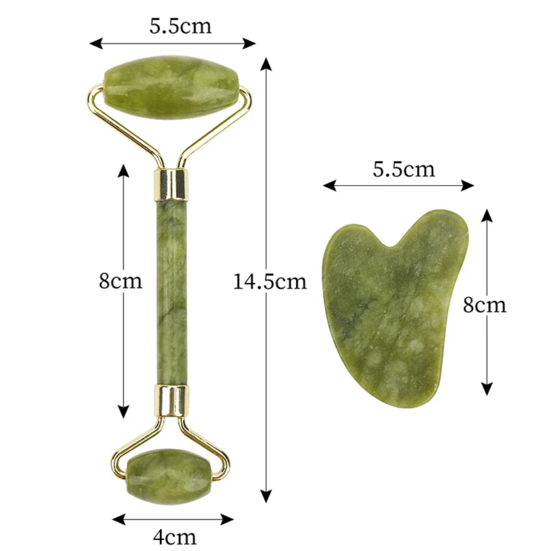 2 In 1 Facial Beauty Jade Roller And Guasha