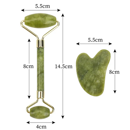 2 In 1 Facial Beauty Jade Roller And Guasha