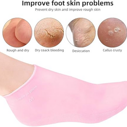 Silicone Gel Socks for Moisturize Dry Cracked Foot Skin.