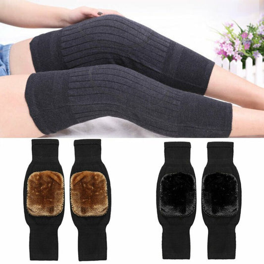 Winter Wool Knitted Knee Warmer Pair
