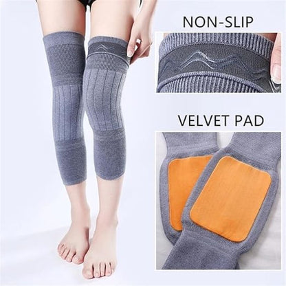 Winter Wool Knitted Knee Warmer Pair